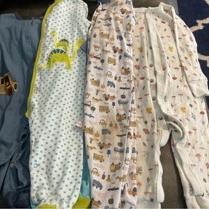 Baby boy button sleep-n-play clothes bundle